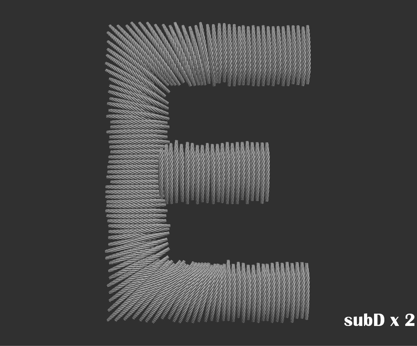 EmbroideryCG Font English03A 3cm  ZBush Tools 3D model_15