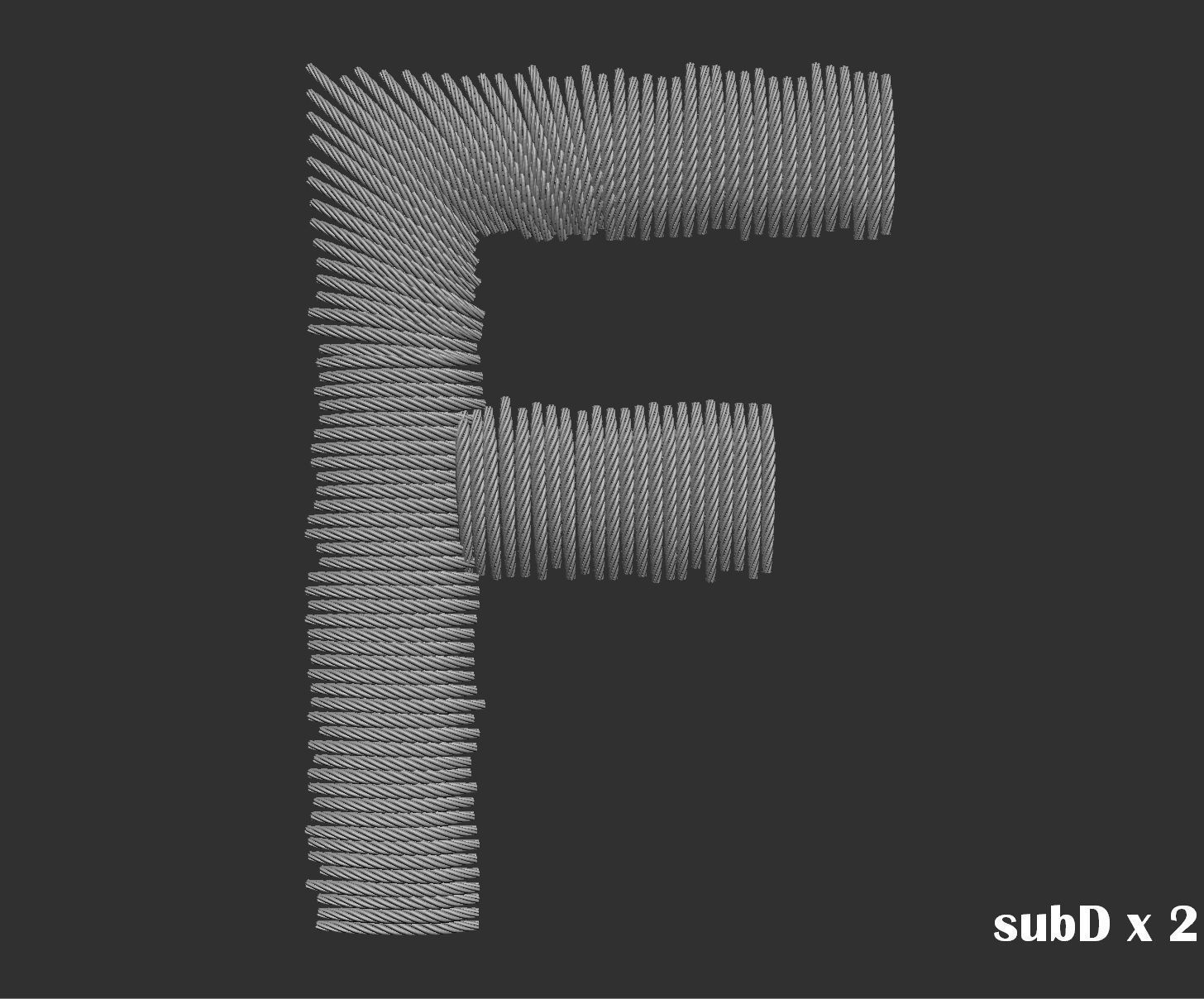 EmbroideryCG Font English03A 3cm  ZBush Tools 3D model_16