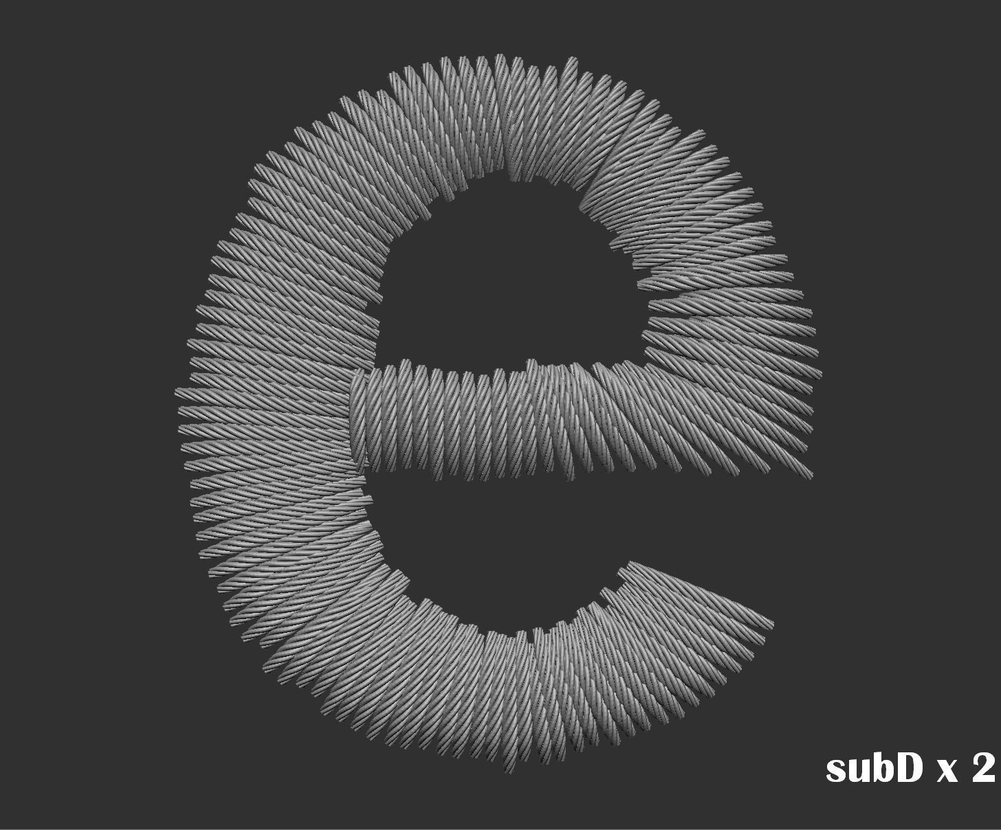 EmbroideryCG Font English03A 3cm  ZBush Tools 3D model_41