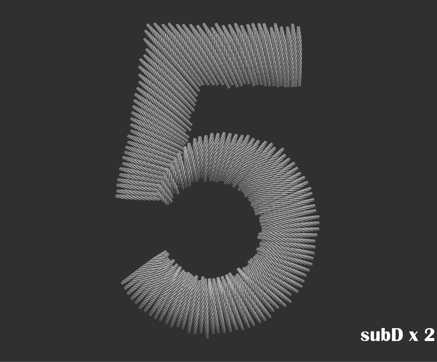 EmbroideryCG Font English03A 3cm  ZBush Tools 3D model_6