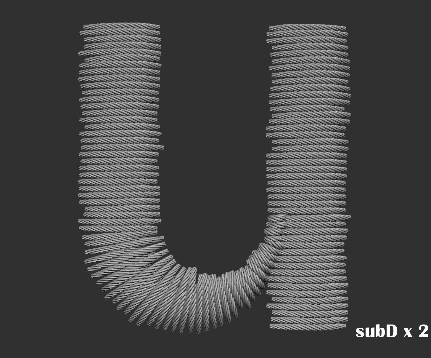 EmbroideryCG Font English03A 3cm  ZBush Tools 3D model_57