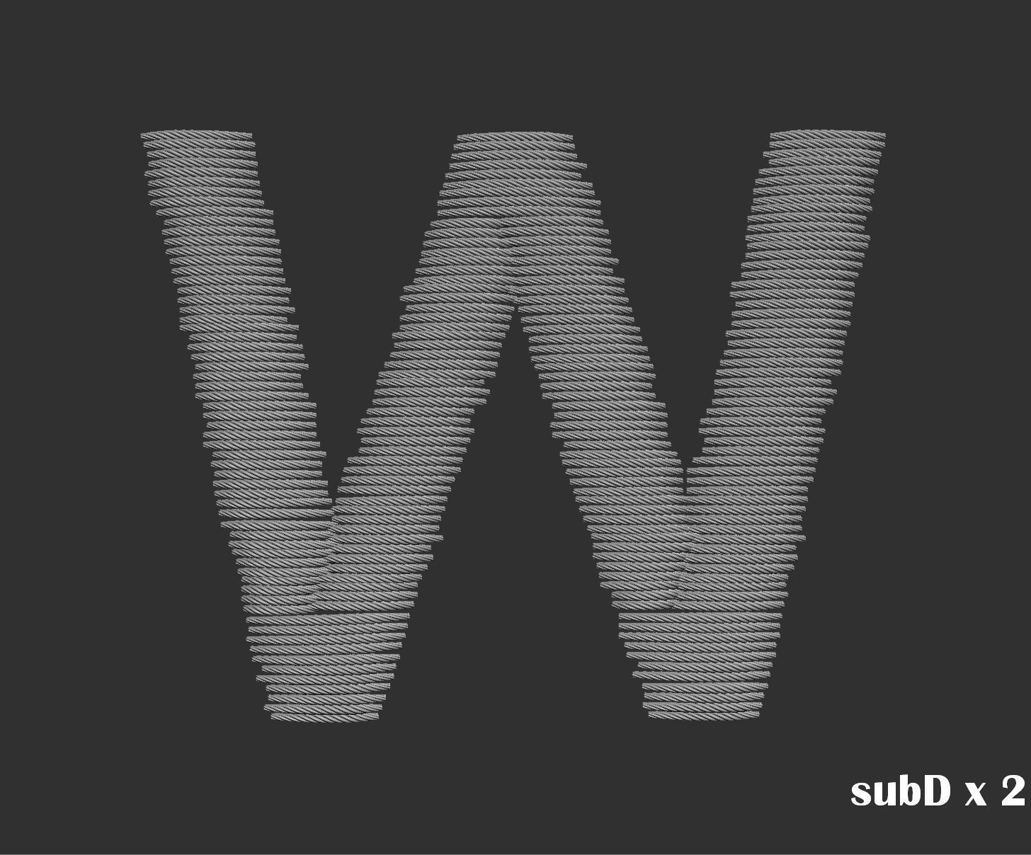 EmbroideryCG Font English03A 3cm  ZBush Tools 3D model_33