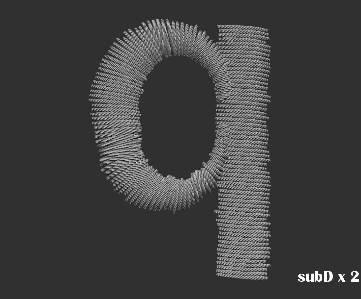 EmbroideryCG Font English03A 3cm  ZBush Tools 3D model_53