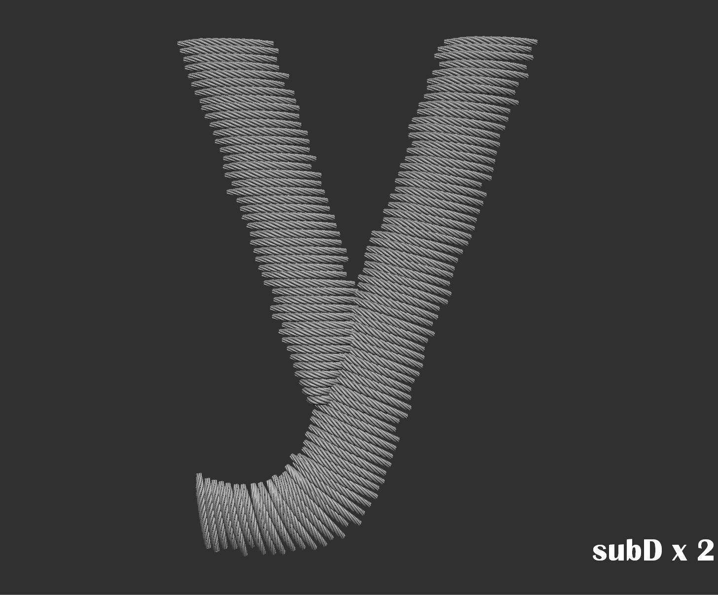 EmbroideryCG Font English03A 3cm  ZBush Tools 3D model_61