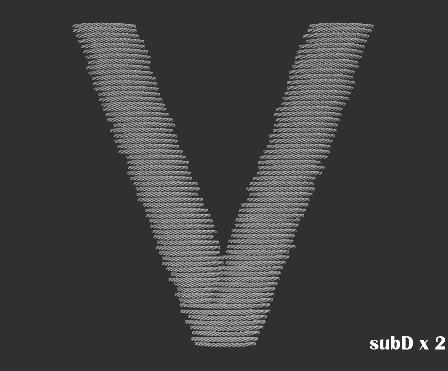 EmbroideryCG Font English03A 3cm  ZBush Tools 3D model_32