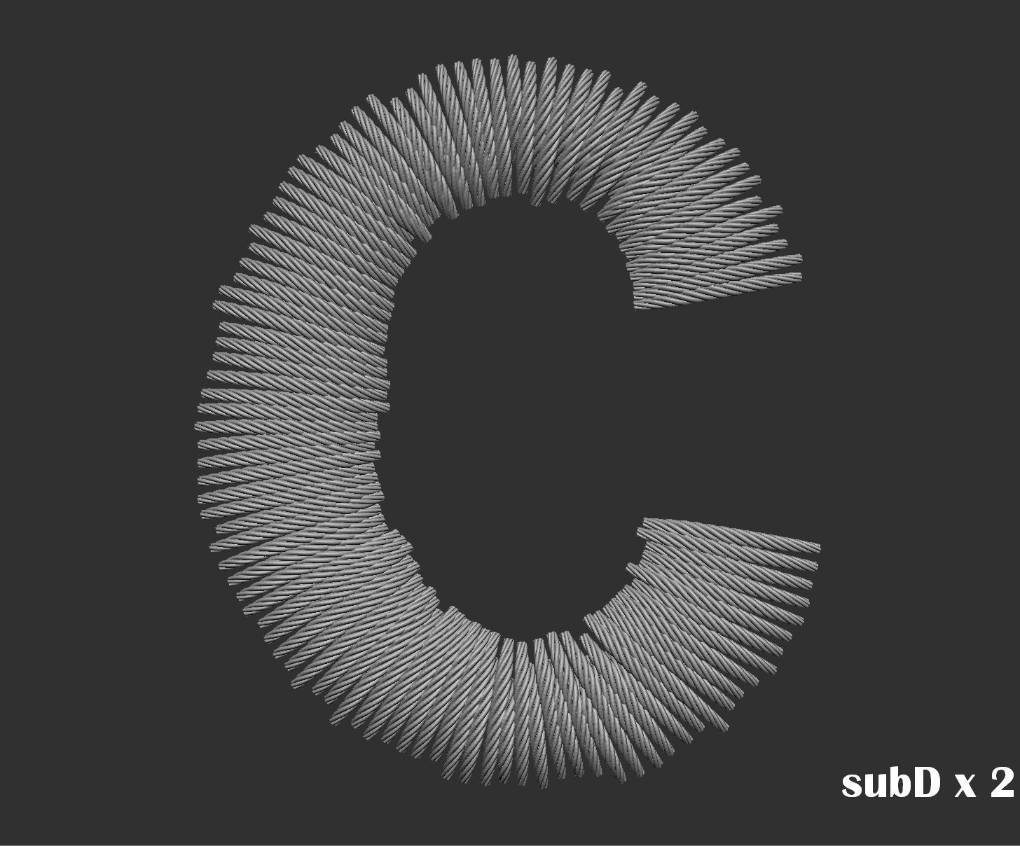 EmbroideryCG Font English03A 3cm  ZBush Tools 3D model_39