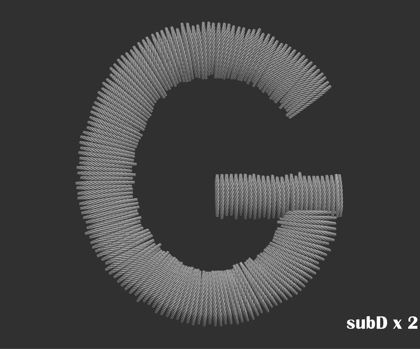 EmbroideryCG Font English03A 3cm  ZBush Tools 3D model_17