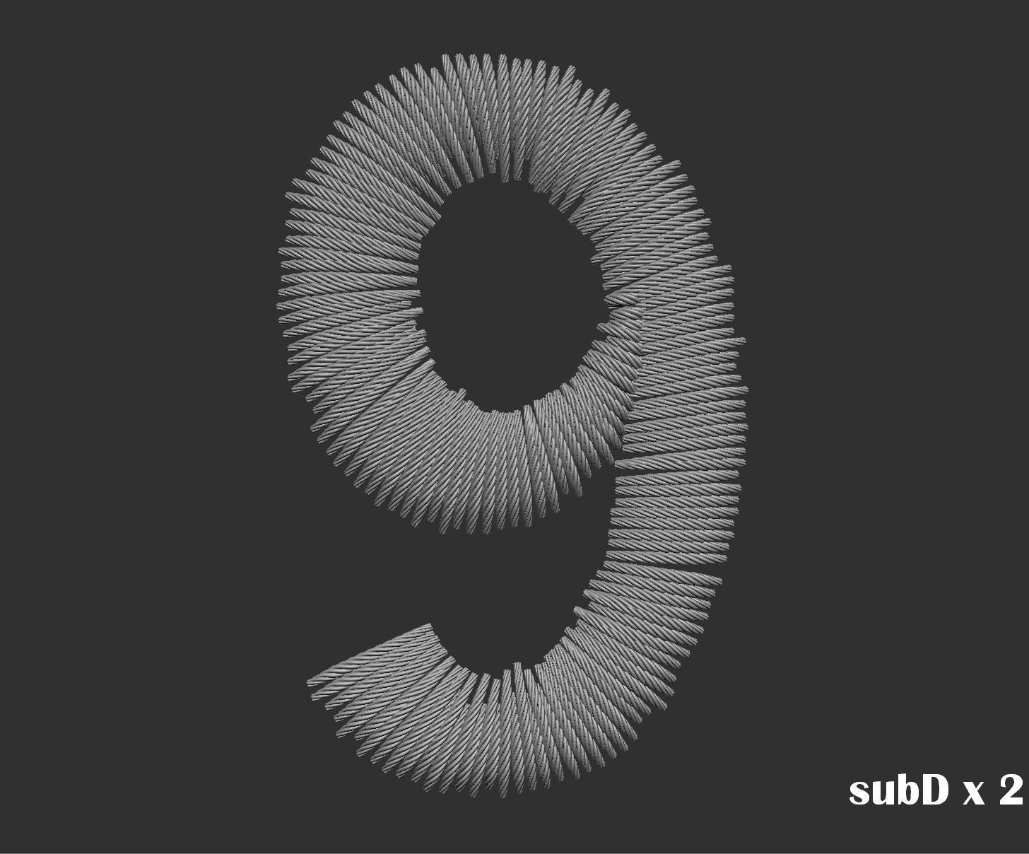 EmbroideryCG Font English03A 3cm  ZBush Tools 3D model_10