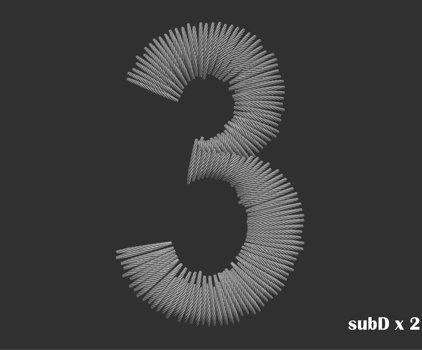 EmbroideryCG Font English03A 3cm  ZBush Tools 3D model_4