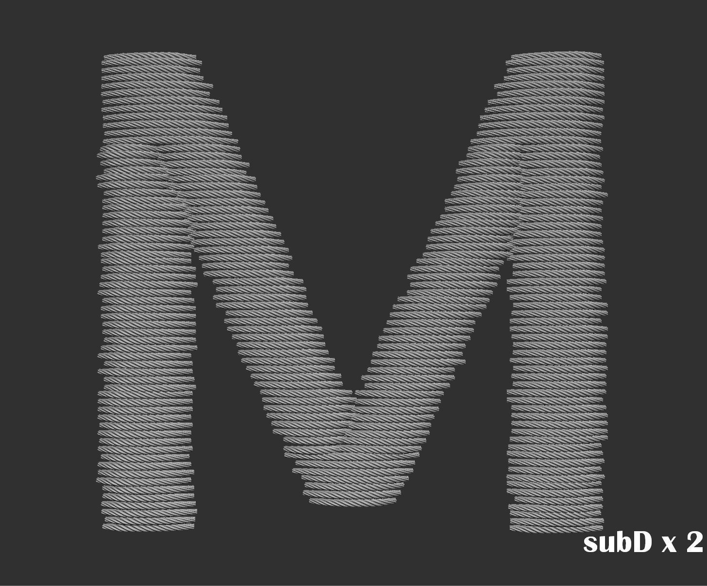 EmbroideryCG Font English03A 3cm  ZBush Tools 3D model_23