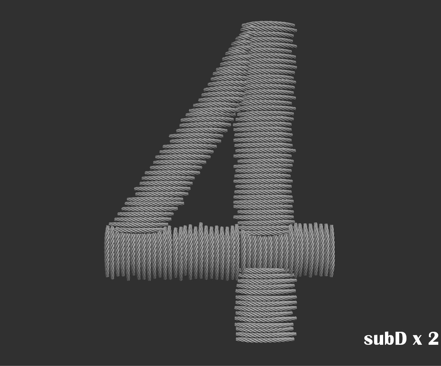 EmbroideryCG Font English03A 3cm  ZBush Tools 3D model_5