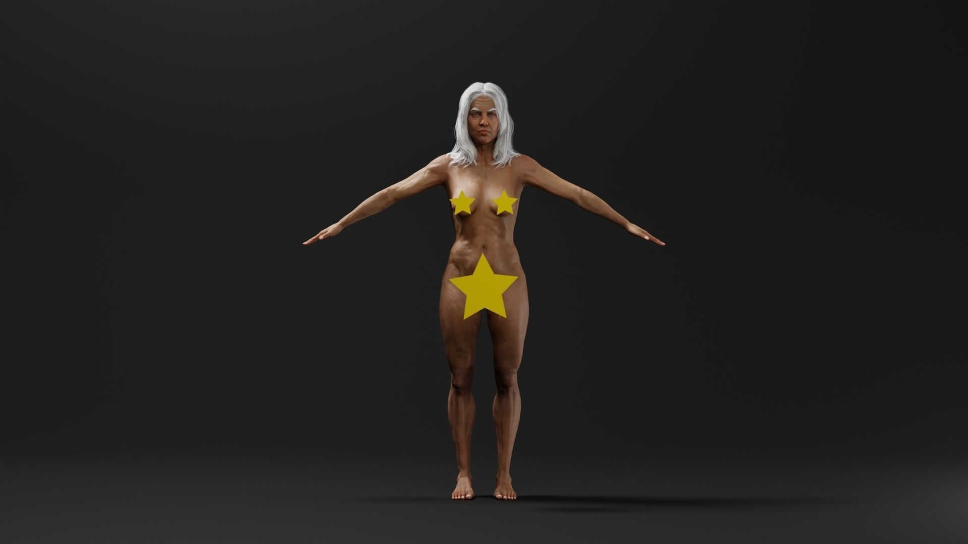 Realistic Female Character - Granny Letty 3D model_2