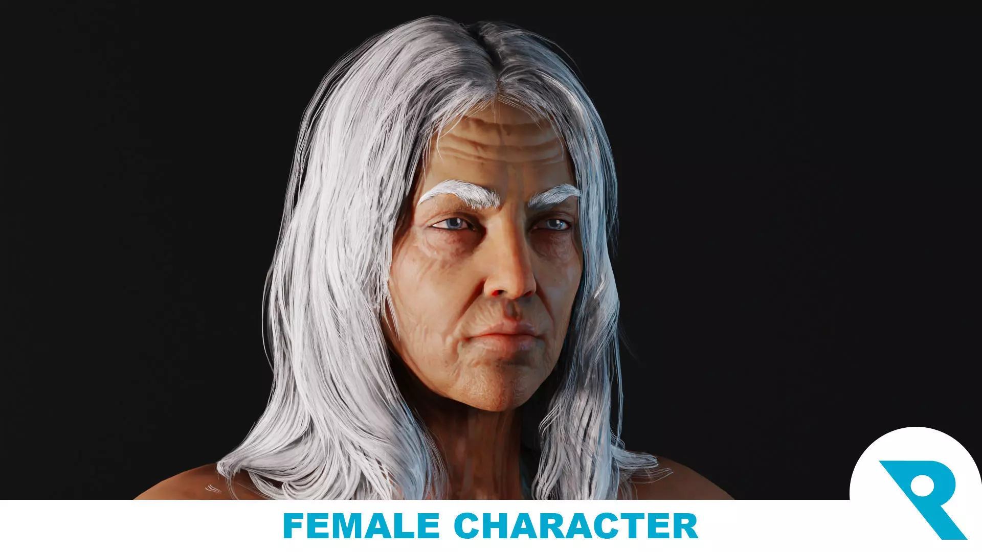 Realistic Female Character - Granny Letty 3D model_0
