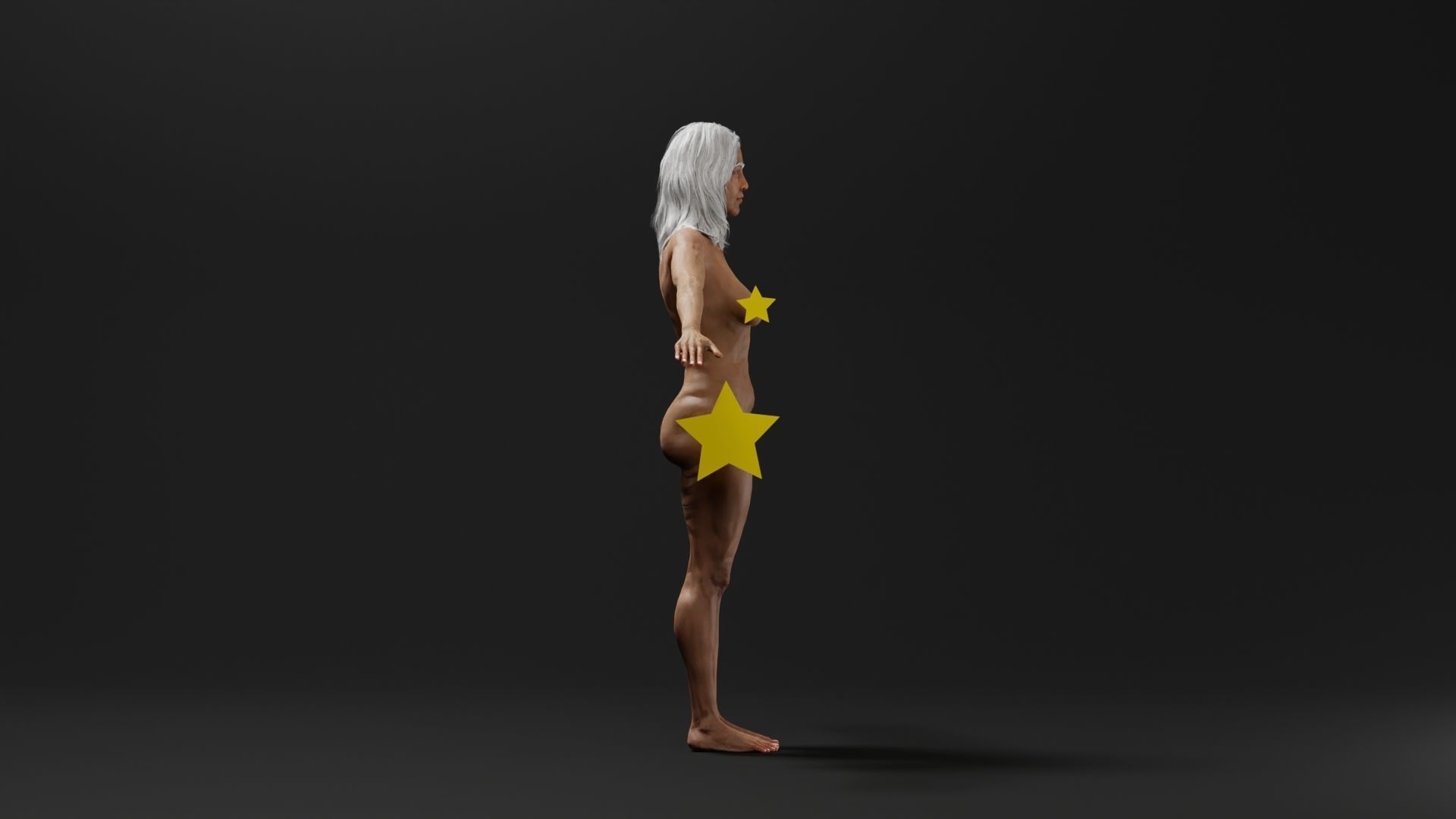 Realistic Female Character - Granny Letty 3D model_3