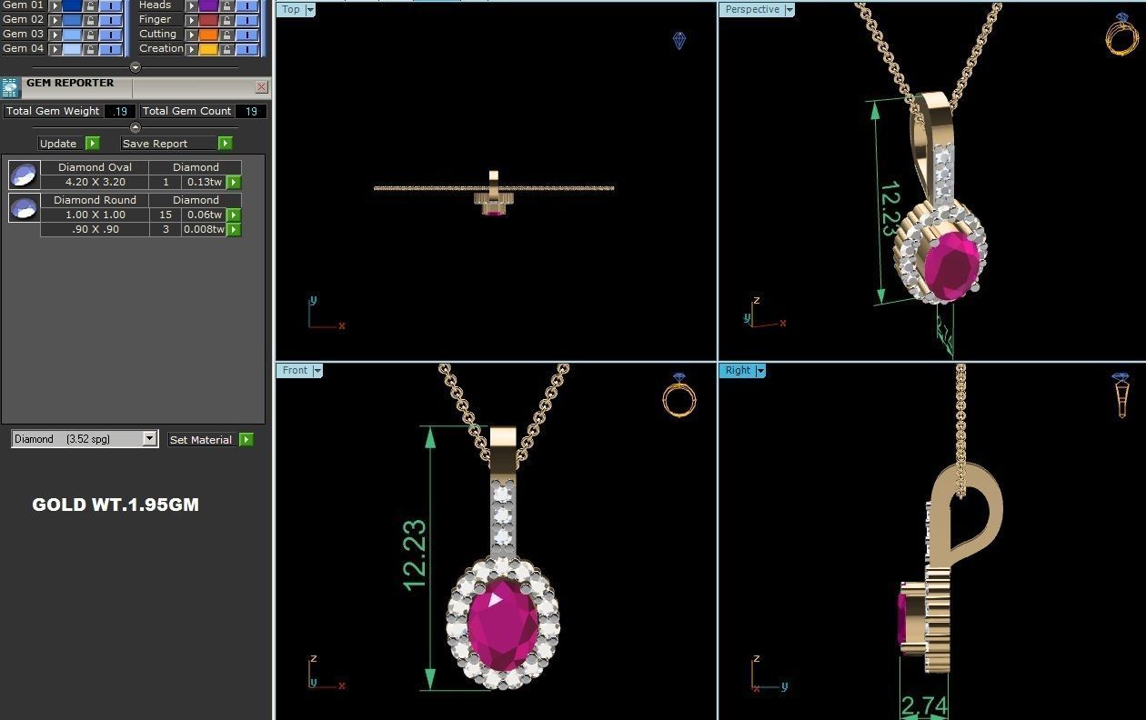 Women pendant 3D print model_5