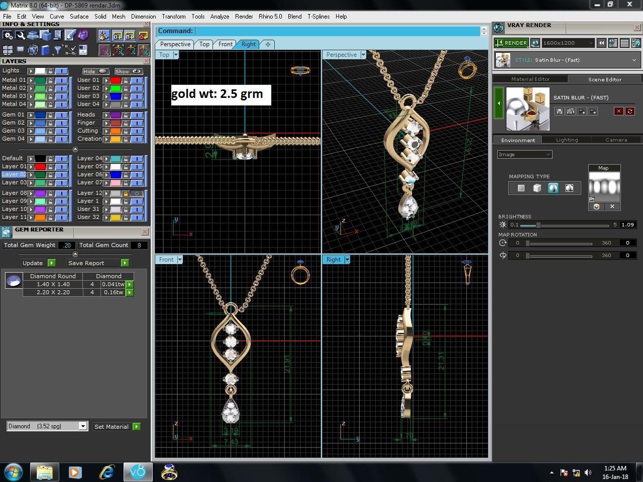 Women pendant 3D print model_4