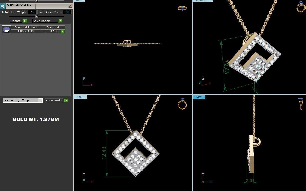 Women pendant 3D print model_5