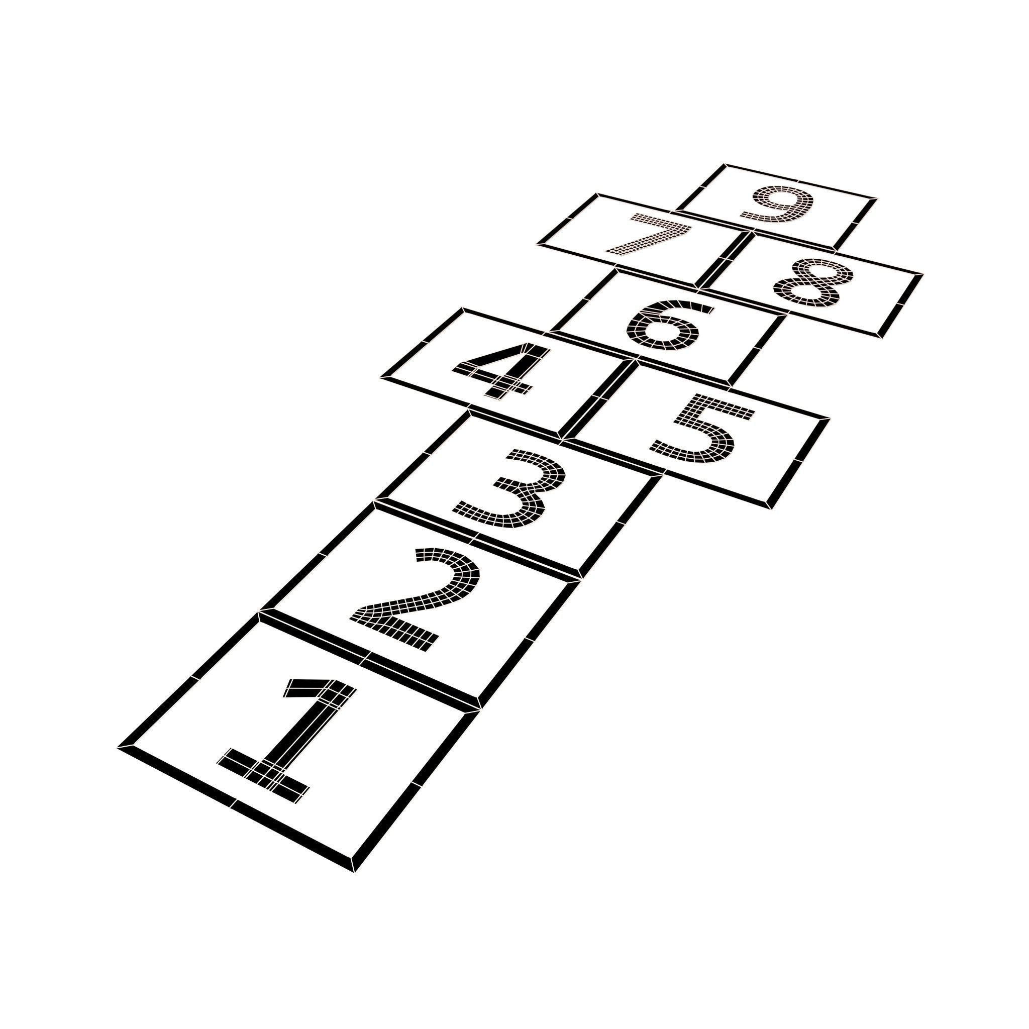 Hopscotch V1 004 Low-poly 3D model_5