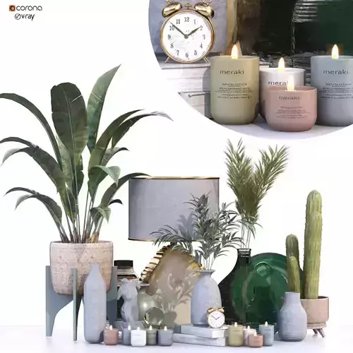 green decoration object set 219