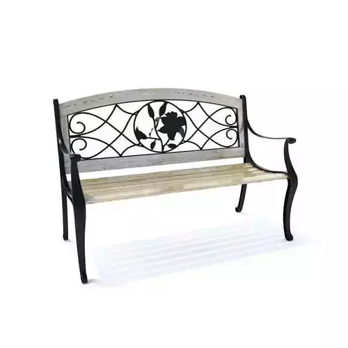 Retro Wooden Park Bench