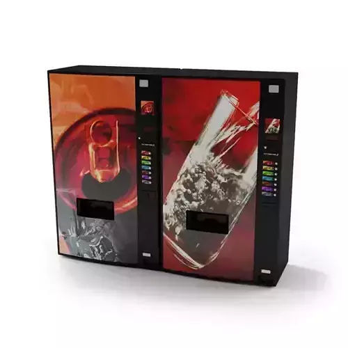 Two Large Beverage Coin Operated Vending Machine