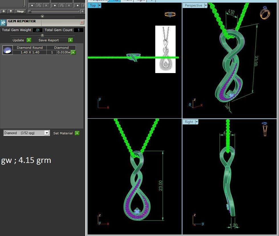 Women pendant 3D print model_4