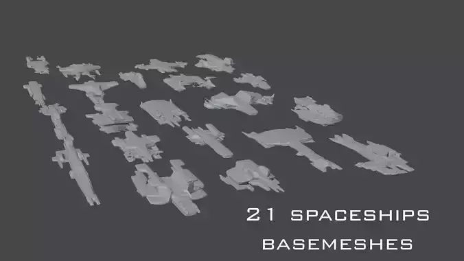 21 spaceship base meshes 