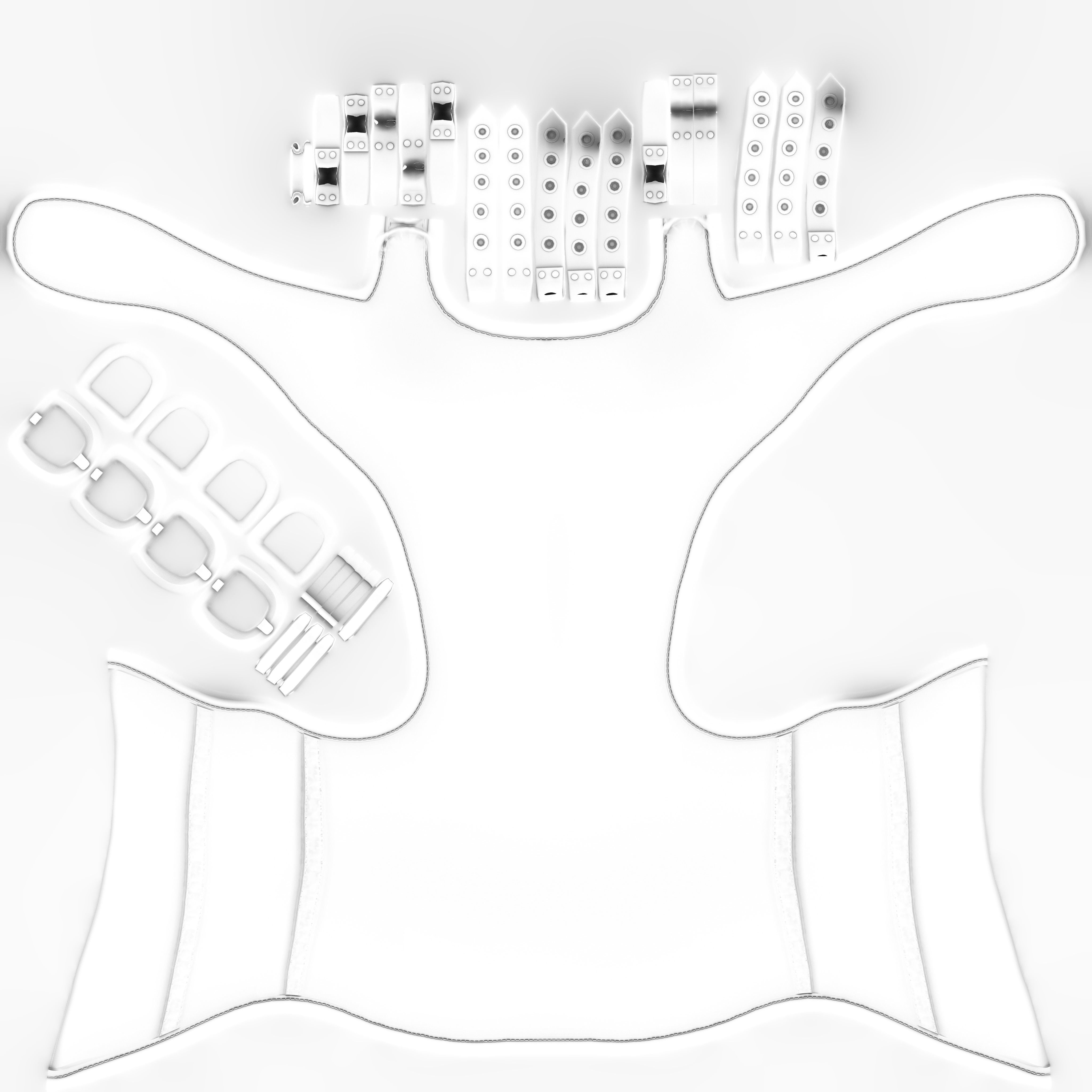 Ladies Leather Detailed Corset Low-poly 3D model_12