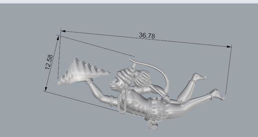 hanuman bhagwan with parvat 3D print model_3