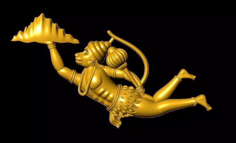 hanuman bhagwan with parvat 3D print model_0