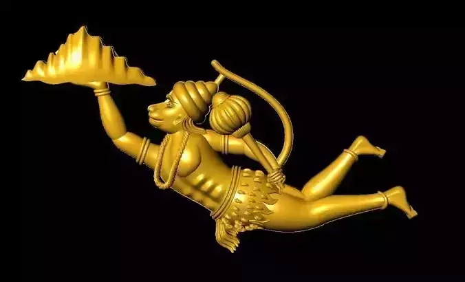 hanuman bhagwan with parvat 3D print model