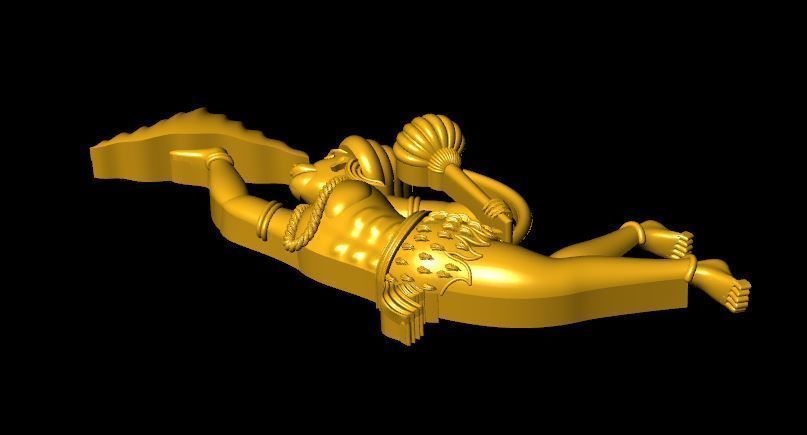 hanuman bhagwan with parvat 3D print model_1