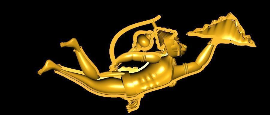 hanuman bhagwan with parvat 3D print model_2