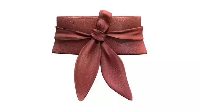 Front Knot Tie Brown Leather Waist Band Belt