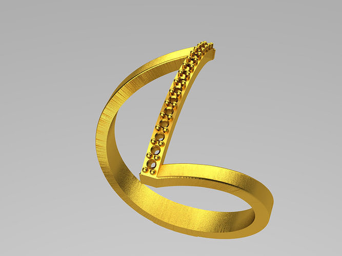 D001-TEL gold ring with diamonds Free 3D print model