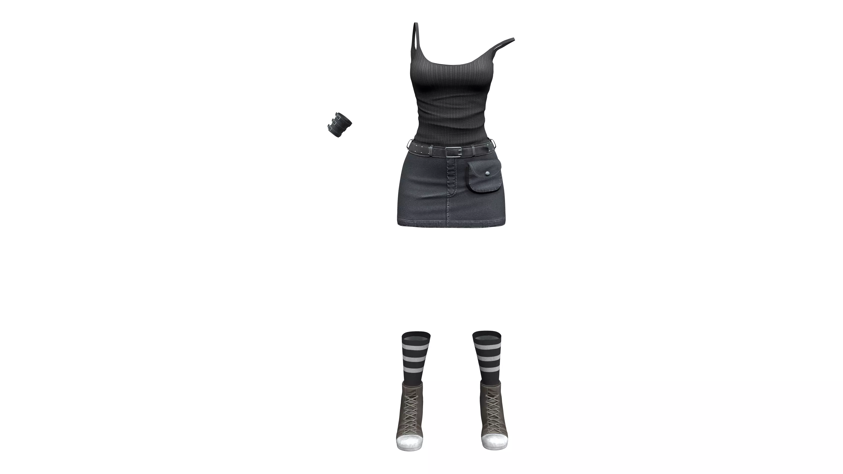 I Am And Tough Outfit Low-poly 3D model
