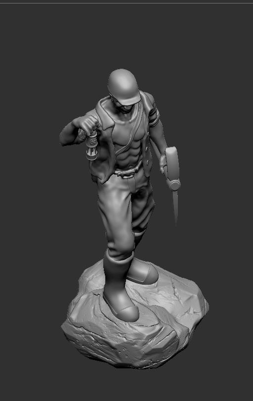 MINER sailor on rock 3D print model_3