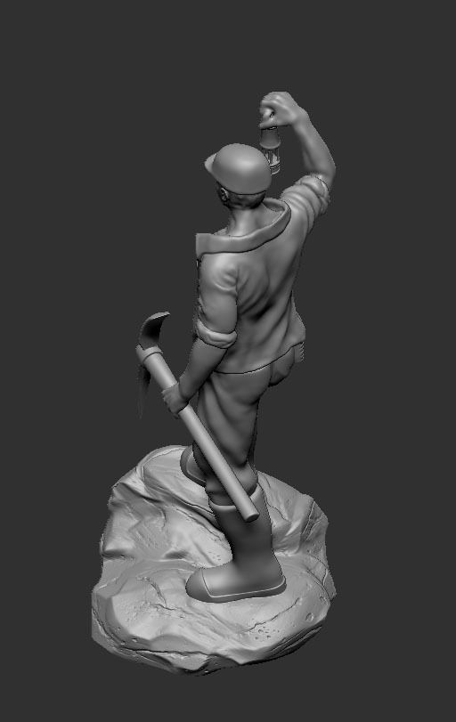 MINER sailor on rock 3D print model_1