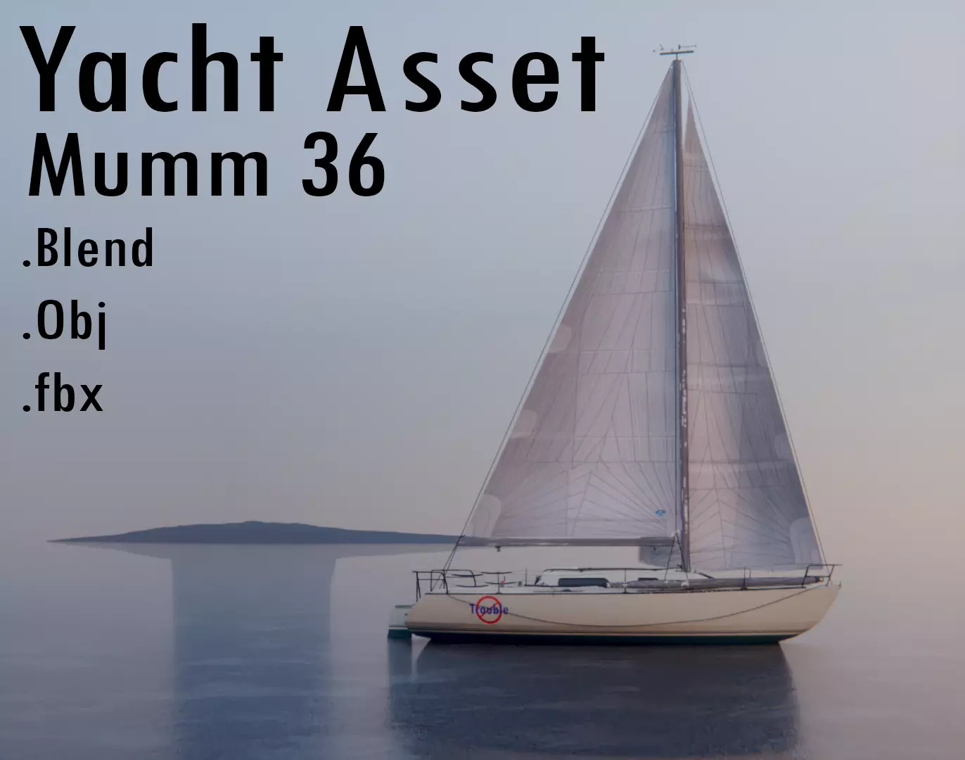 Sailing Yacht - Mumm 36 - Blender OBJ FBX 3D model_0