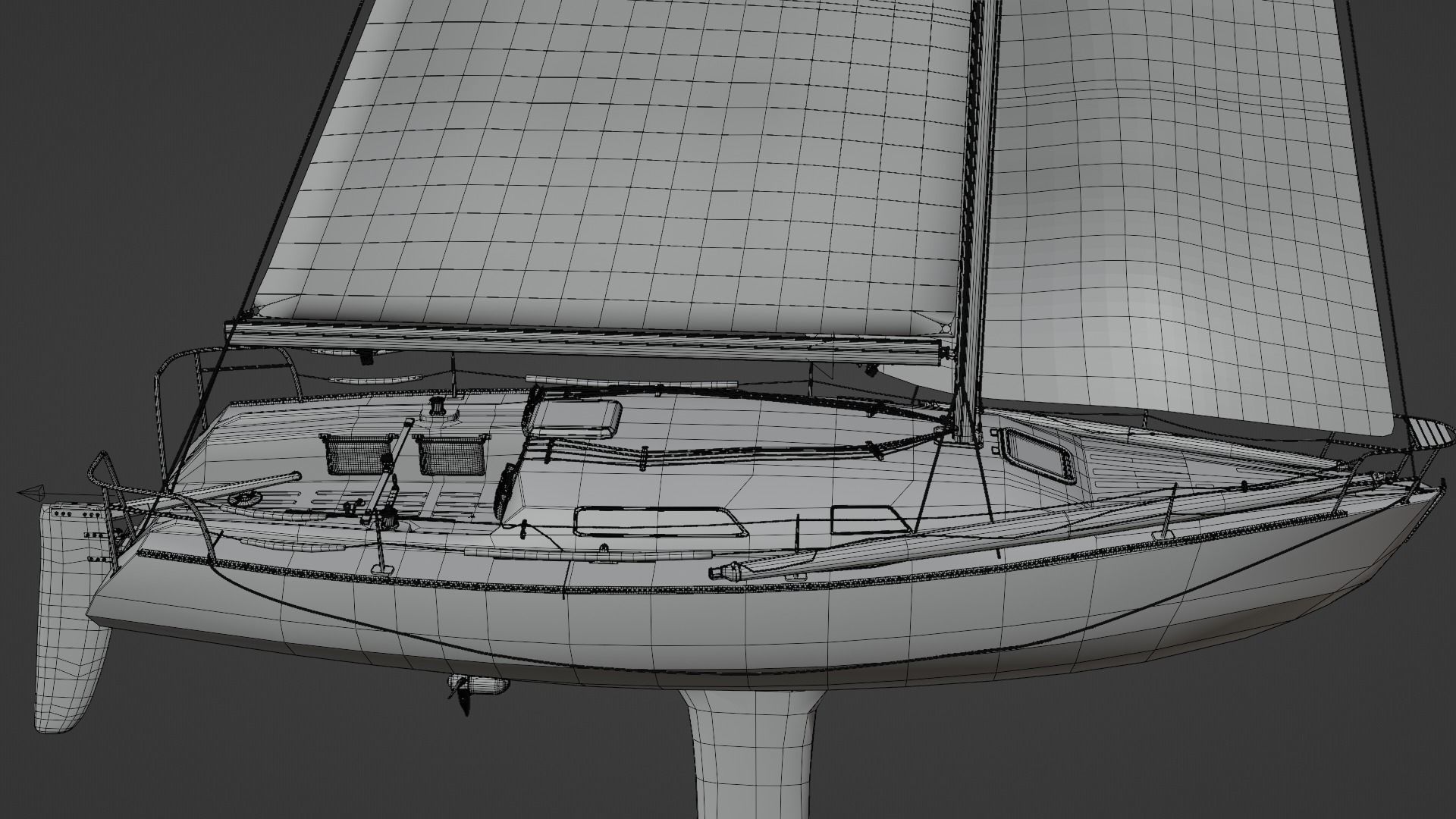 Sailing Yacht - Mumm 36 - Blender OBJ FBX 3D model_11