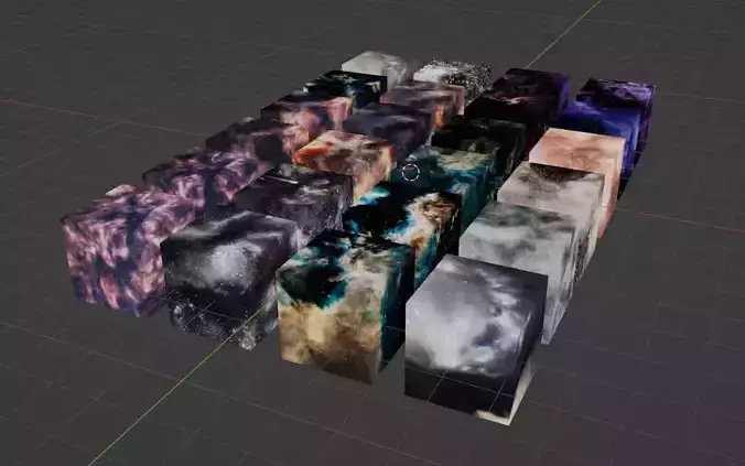 24 original Cubemaps 6k Cloudy space starfield Low-poly 3D model
