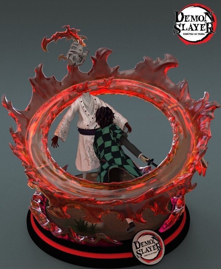 Demon Slayer - Tanjiro Kamado vs Rui 3D print model_5