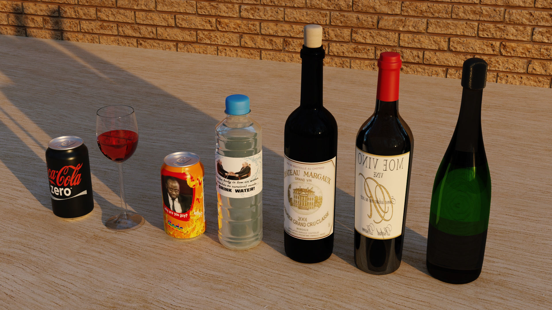 Collection of alcoholic and non alcoholic drinks by Nikdox 3D model_1