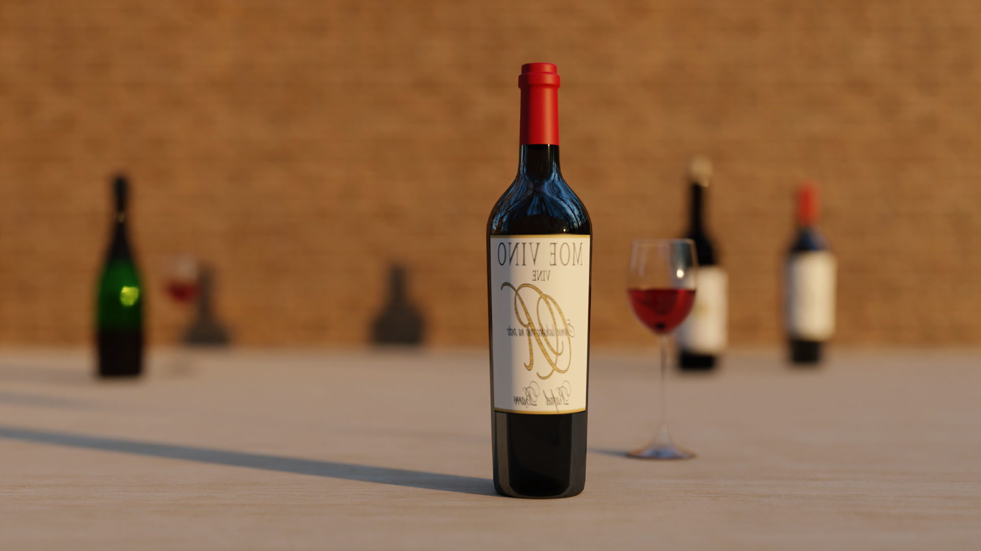 Collection of alcoholic and non alcoholic drinks by Nikdox 3D model_8