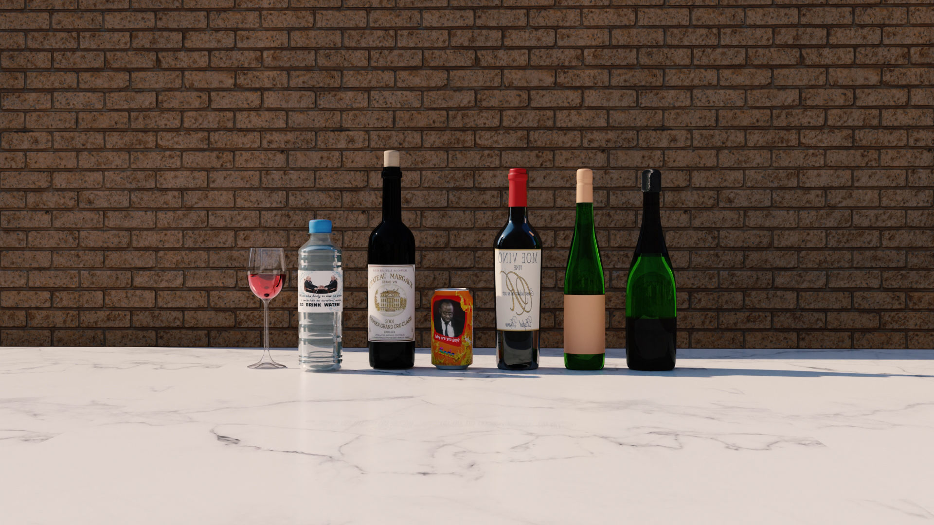 Collection of alcoholic and non alcoholic drinks by Nikdox 3D model_4