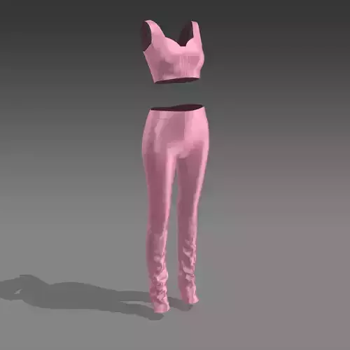 TWO PIECES SUIT BLOUSE AND PANT SILK SATIN  POWDER PINK LOOK