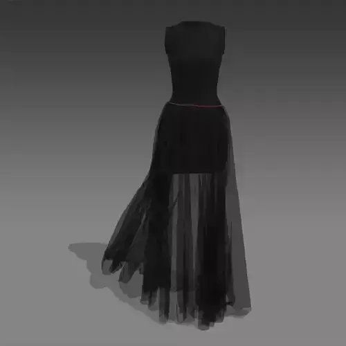 DRESS MATTE BLACK COLOR  SKIRT VUAL  LOOK