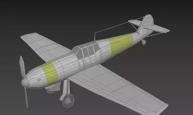 BF-109 F wwii fighter plane Low-poly 3D model