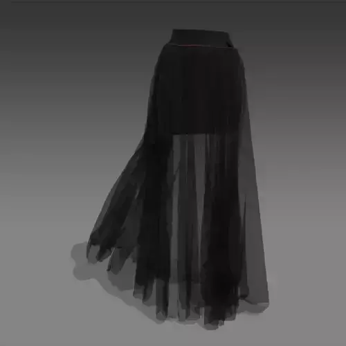 SKIRT MATTE BLACK COLOR  SKIRT VUAL  LOOK