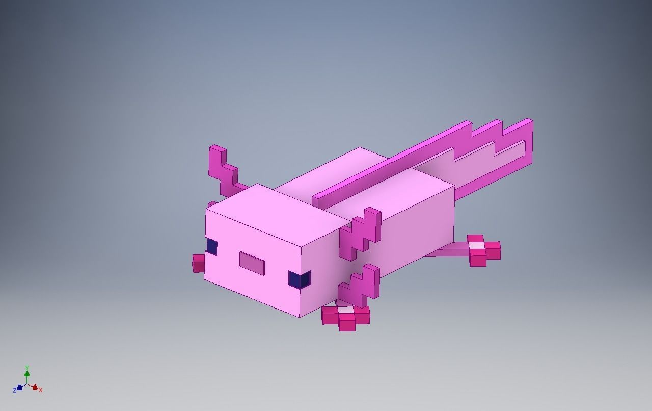 Minecraft Axolotl 3D model_1